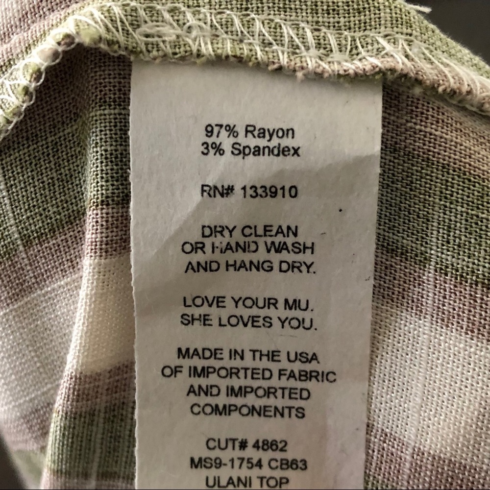Show Me Your Mumu Ulani One Shoulder Ruffle Top Olive Stripe NWT Size S - Picture 13 of 15